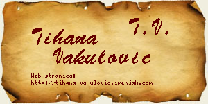 Tihana Vakulović vizit kartica